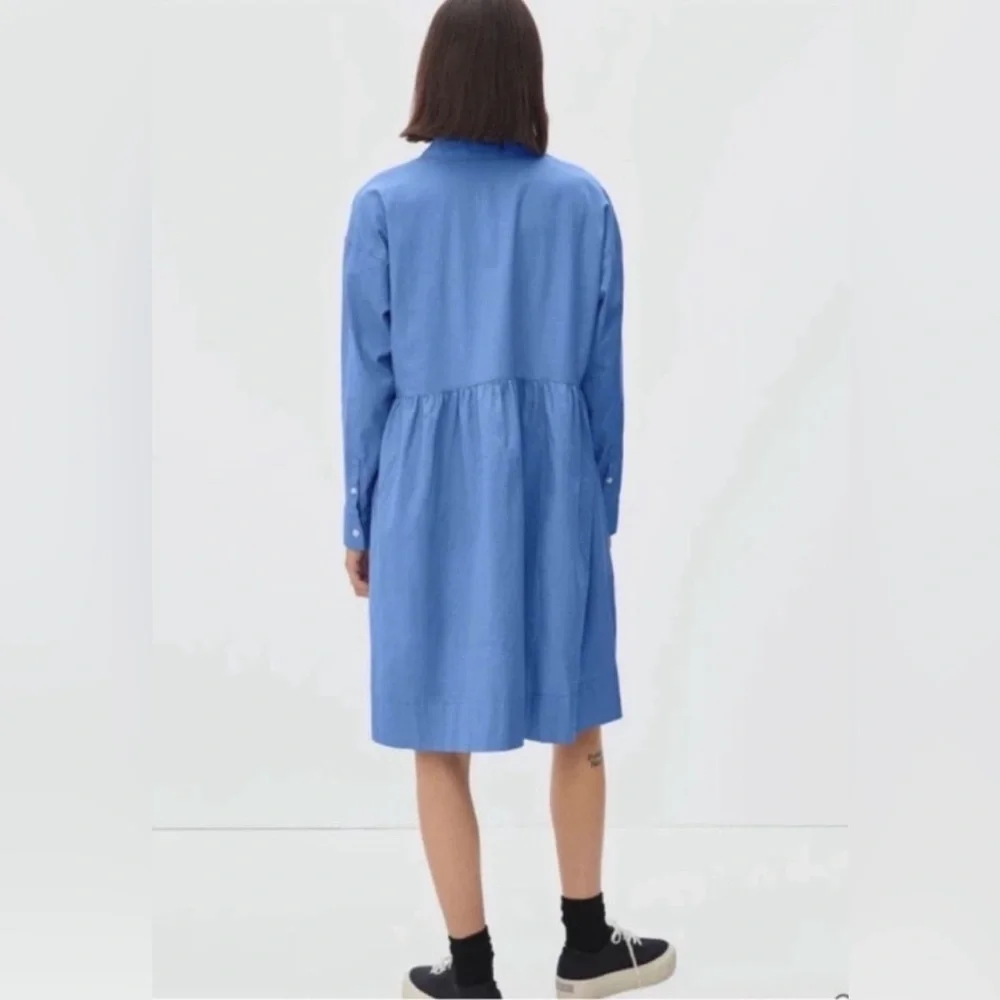 Everlane The Field Dress Oversized Shirt Dress Blue - Picture 2 of 10